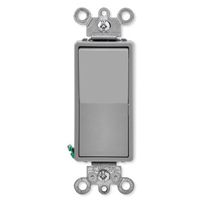 Leviton Decora Rocker 4-Way AC Quiet Switch, 15A, 120/277V, Gray