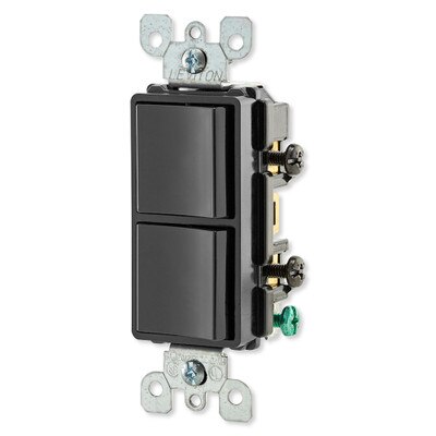 Leviton Decora Combination Wall Switch (Dual Switch), Black