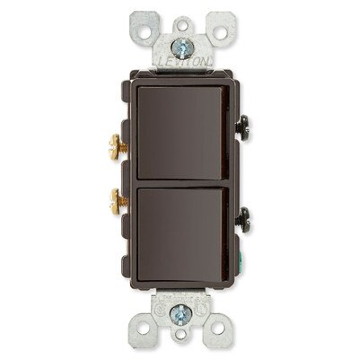 Leviton Decora Combination Wall Switch (Dual Switch), Brown