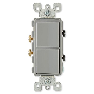 Leviton Decora Combination Wall Switch (Dual Switch), Gray
