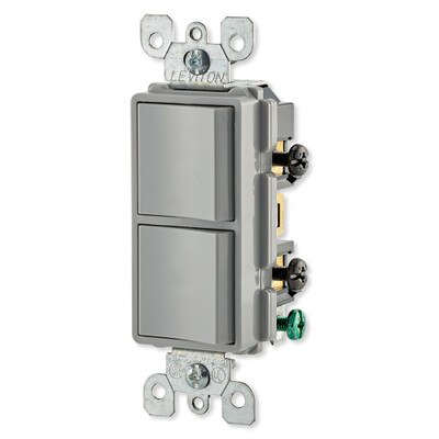 Leviton Decora Combination Wall Switch (Dual Switch), Gray