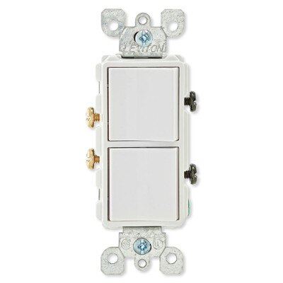 Leviton Decora Combination Wall Switch (Dual Switch), White