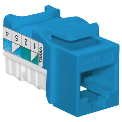 Leviton QuickPort Home 6 Snap-In Connector, Blue