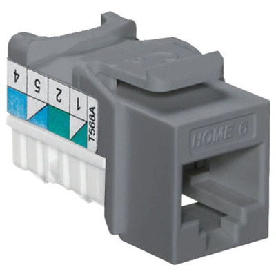 Leviton QuickPort Home 6 Snap-In Connector, Gray