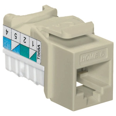 Leviton QuickPort Home 6 Snap-In Connector, Ivory