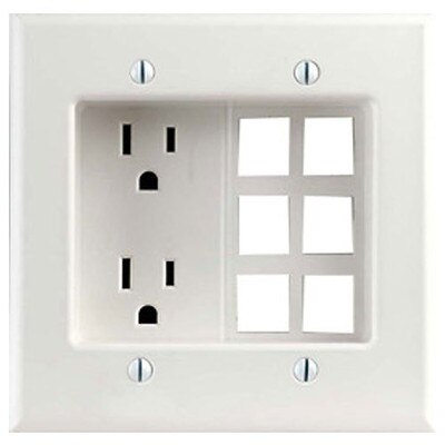 Leviton Recessed Combination Box for Power & Low-Voltage, 2-Gang, White
