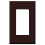 Leviton Decora Plus Screwless Snap-On Wallplate, 1-Gang, Brown