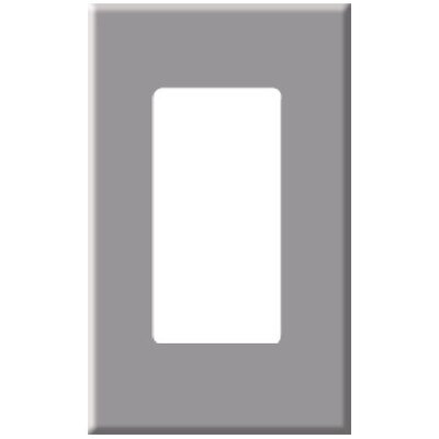 Leviton Decora Plus Screwless Snap-On Wallplate, 1-Gang, Gray