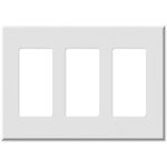 Leviton Decora Plus Screwless Snap-On Wallplate, 3-Gang, Brown
