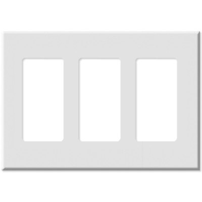 Leviton Decora Plus Screwless Snap-On Wallplate, 3-Gang, White