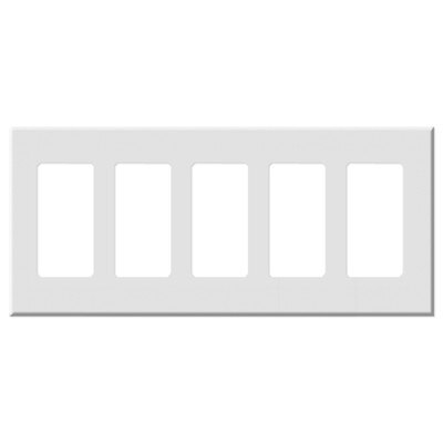 Leviton Decora Plus Screwless Snap-On Wallplate, 5-Gang, White