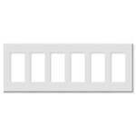 Leviton Decora Plus Screwless Snap-On Wallplate, 6-Gang, White