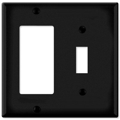 Leviton Combination Wallplate (1 Decora & 1 Toggle), Black