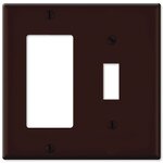 Leviton Combination Wallplate (1 Decora & 1 Toggle), Brown