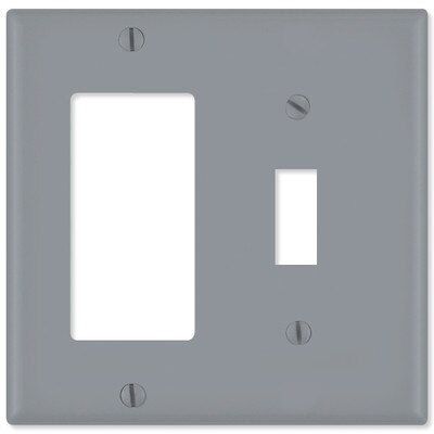 Leviton Combination Wallplate (1 Decora & 1 Toggle), Gray