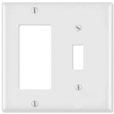 Leviton Combination Wallplate (1 Decora & 1 Toggle), White