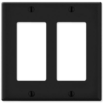 Leviton Decora Wallplate, 2-Gang, Black