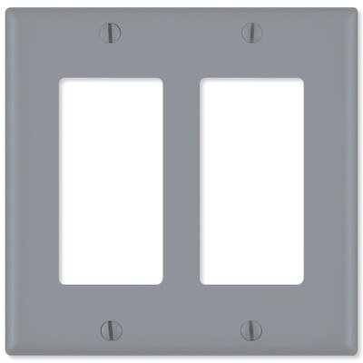 Leviton Decora Wallplate, 2-Gang, Gray