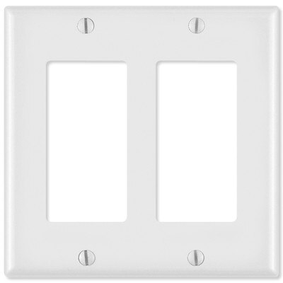 Leviton Decora Wallplate, 2-Gang, White