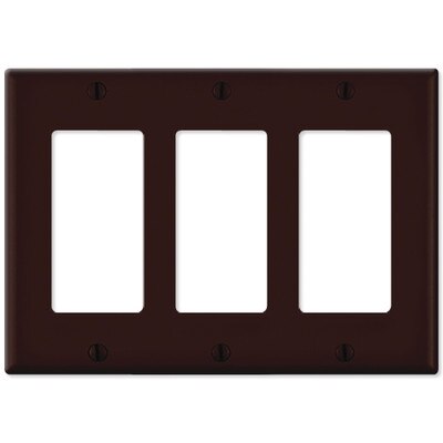Leviton Decora Wallplate, 3-Gang, Brown