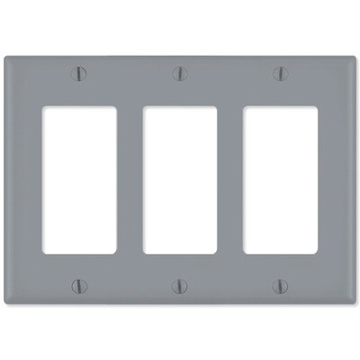Leviton Decora Wallplate, 3-Gang, Gray
