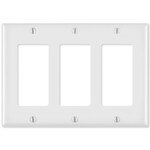 Leviton Decora Wallplate, 3-Gang, Brown
