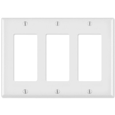 Leviton Decora Wallplate, 3-Gang, White