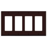 Leviton Decora Wallplate, 4-Gang, Brown