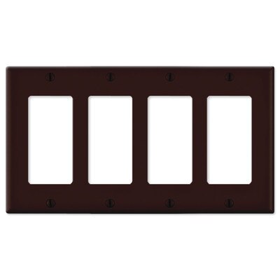 Leviton Decora Wallplate, 4-Gang, Brown