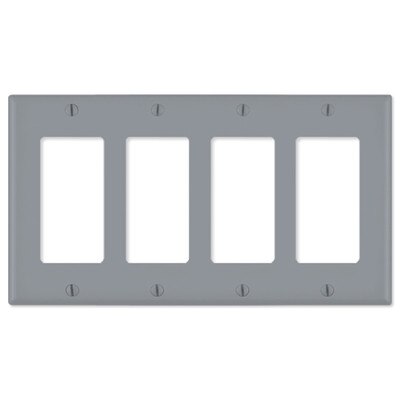 Leviton Decora Wallplate, 4-Gang, Gray