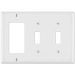 Leviton Combination Wallplate (1 Decora & 2 Toggle), Brown