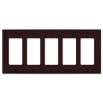 Leviton Decora Wallplate, 5-Gang, Brown