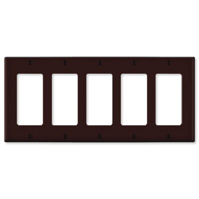 Leviton Decora Wallplate, 5-Gang, Brown