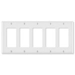Leviton Decora Wallplate, 5-Gang, Brown