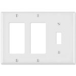 Leviton Combination Wallplate (2 Decora & 1 Toggle), Brown