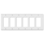 Leviton Decora Wallplate, 6-Gang, Brown
