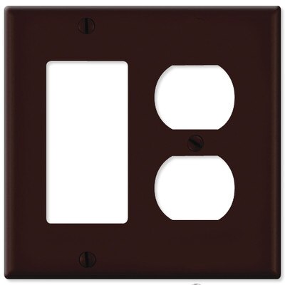 Leviton Combination Wallplate (1 Decora & 1 Duplex Receptacle), Brown