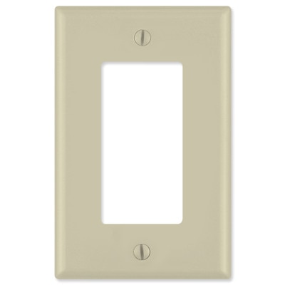 Leviton Decora Wallplate, 1-Gang, Midway Size, Ivory