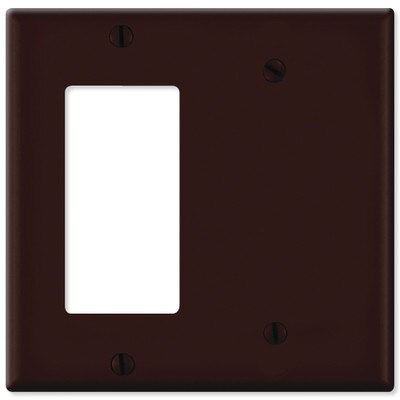 Leviton Combination Wallplate (1 Decora & 1 Blank), Brown