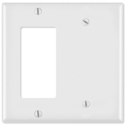 Leviton Combination Wallplate (1 Decora & 1 Blank), White