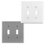 Leviton Toggle Switch Wallplate, 2-Gang, Standard Size, Gray