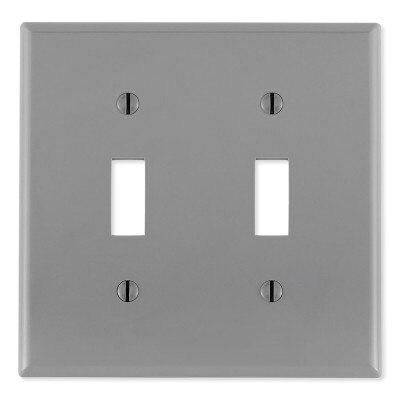 Leviton Toggle Switch Wallplate, 2-Gang, Standard Size, Gray
