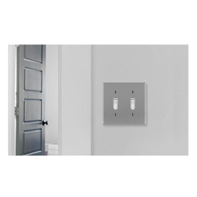 Leviton Toggle Switch Wallplate, 2-Gang, Standard Size, Gray