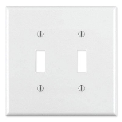 Leviton Toggle Switch Wallplate, 2-Gang, Standard Size, White