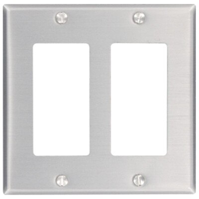 Leviton Decora Wallplate, 2-Gang, Aluminum