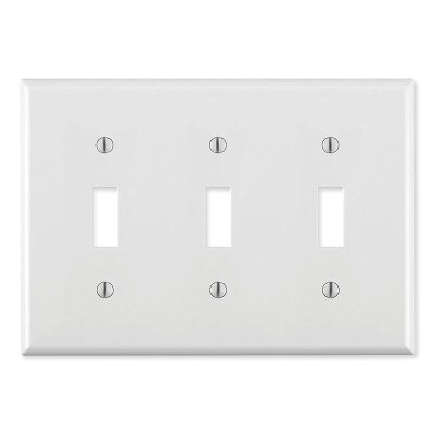 Leviton Toggle Switch Wallplate, 3-Gang, Standard Size, White