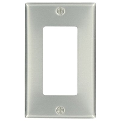 Leviton Decora Wallplate, 1-Gang, Metallic, Aluminum