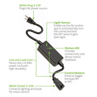 Leviton Decora Smart Wi-Fi Outdoor Plug-In Switch