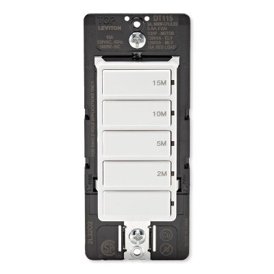 Leviton Decora Countdown Timer Wall Switch, 15 Min (2, 5, 10, 15 Min)