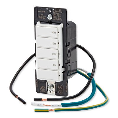 Leviton Decora Preset Countdown Timer Wall Switch, 30 Min (5, 10, 15, 30 Min)
